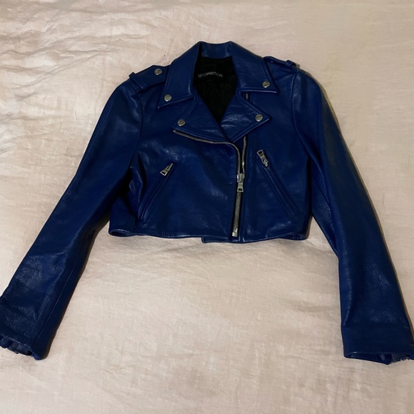 Gorgeous Reformation cobalt blue leather jacket. Small - Picture 2 of 7